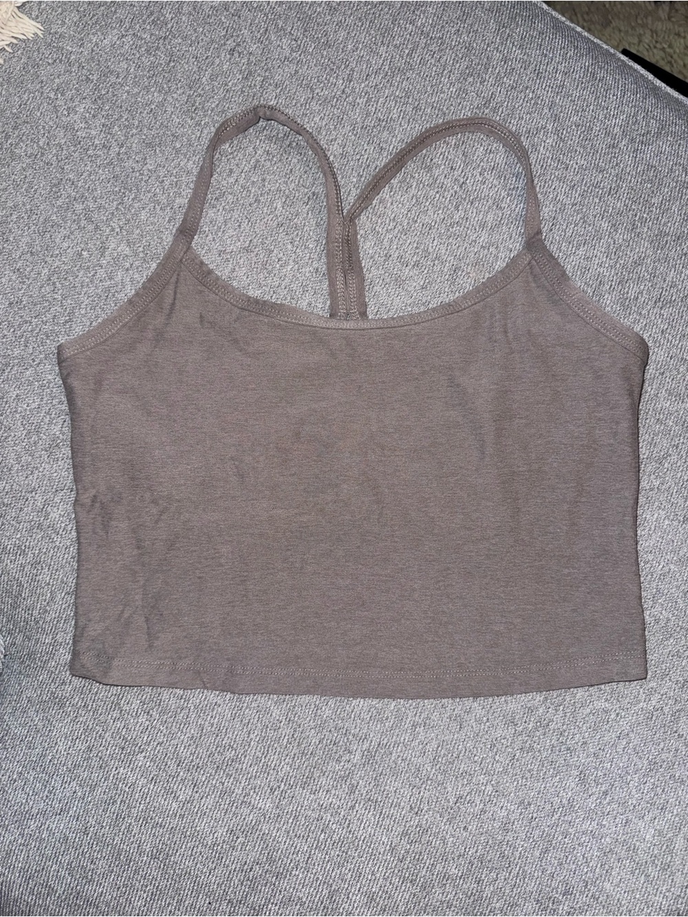 Beyond Yoga Women’s Taupe Cropped Tank Top with Racerback